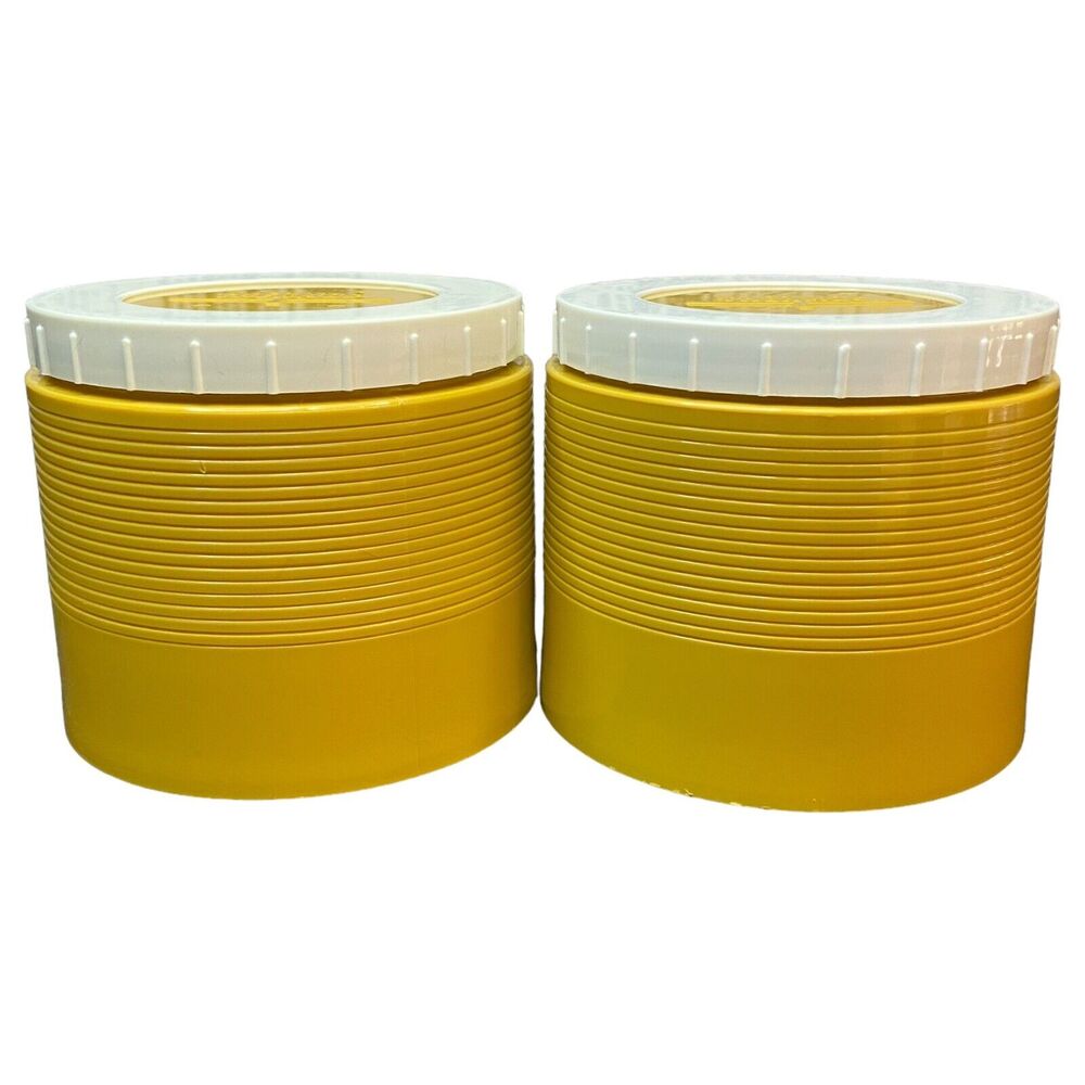 VTG SET OF 2 - THERMOS King Seeley Insulated Yellow Food Travel Container 1155/3